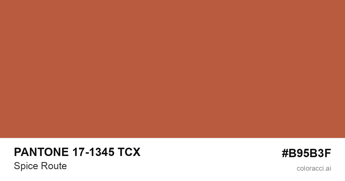 PANTONE 17-1345 TCX Spice Route color swatch #B95B3F