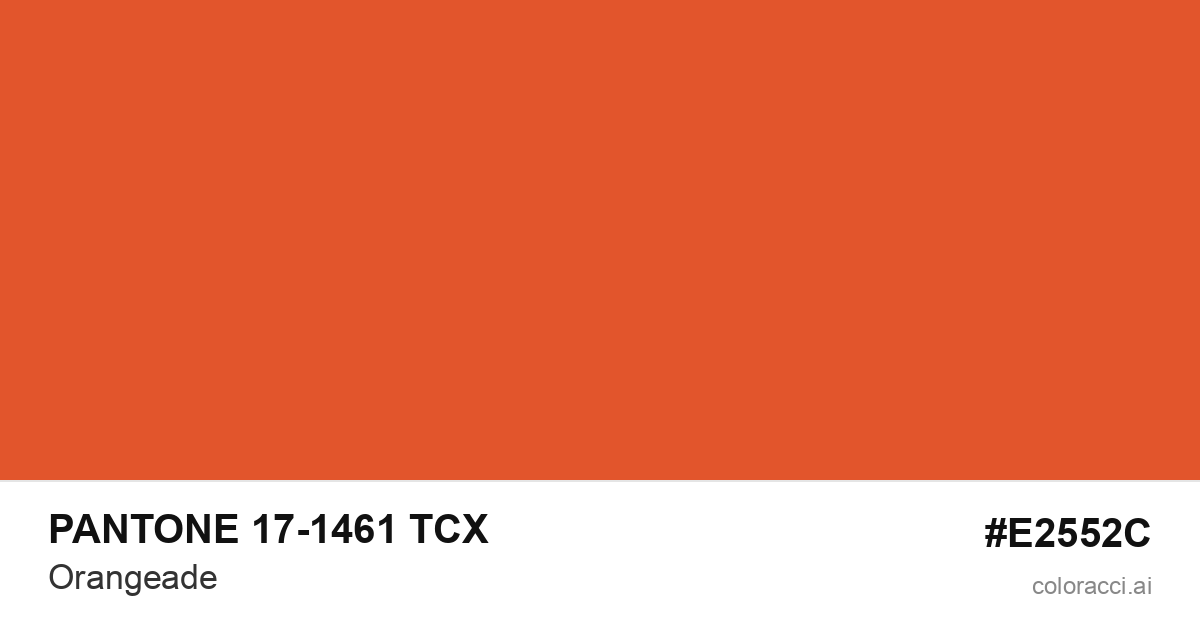 PANTONE 17-1461 TCX Orangeade color swatch #E2552C
