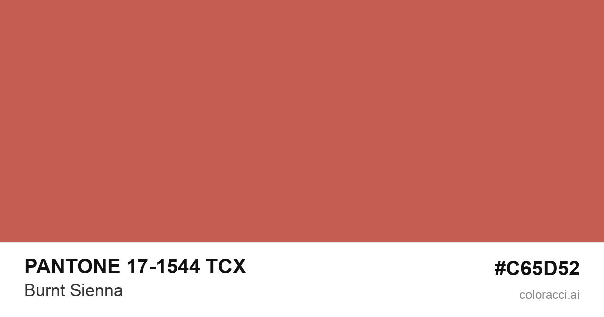 PANTONE 17-1544 TCX Burnt Sienna color swatch #C65D52