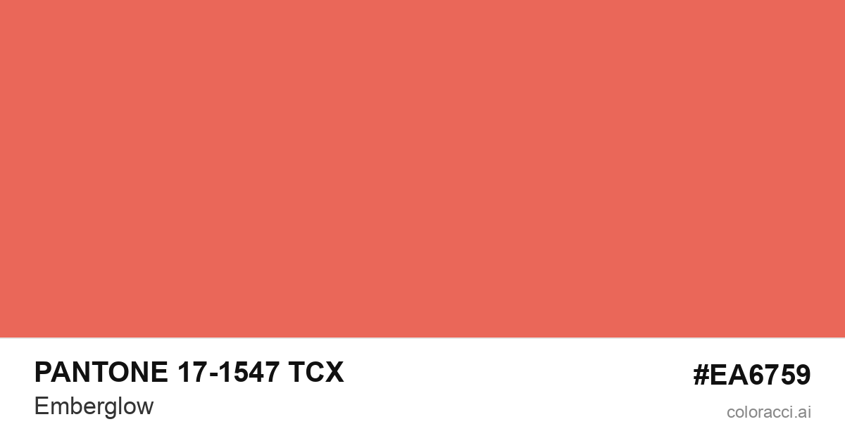 PANTONE 17-1547 TCX Emberglow color swatch #EA6759