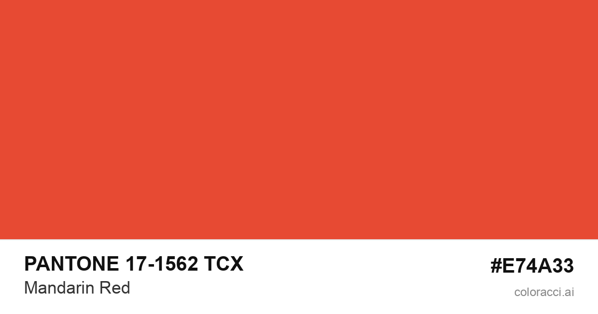 PANTONE 17-1562 TCX Mandarin Red color swatch #E74A33