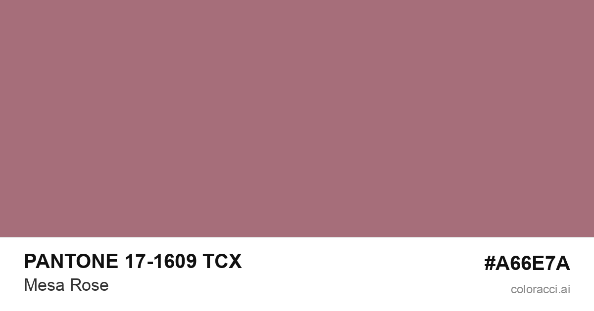 PANTONE 17-1609 TCX Mesa Rose color swatch #A66E7A