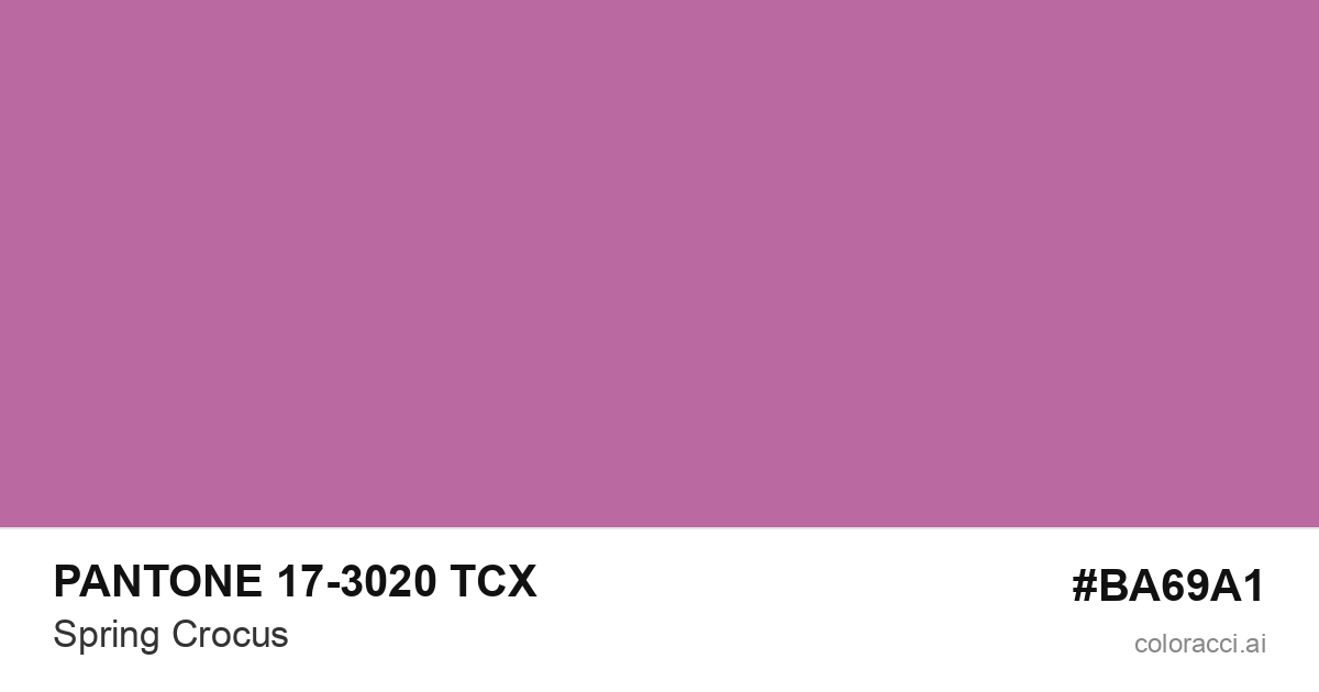 PANTONE 17-3020 TCX Spring Crocus color swatch #BA69A1