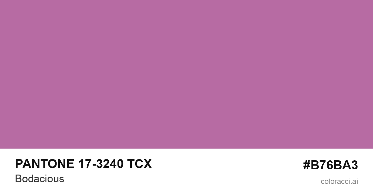 PANTONE 17-3240 TCX Bodacious color swatch #B76BA3