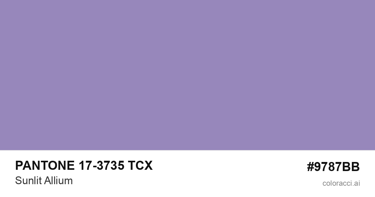 PANTONE 17-3735 TCX Sunlit Allium color swatch #9787BB