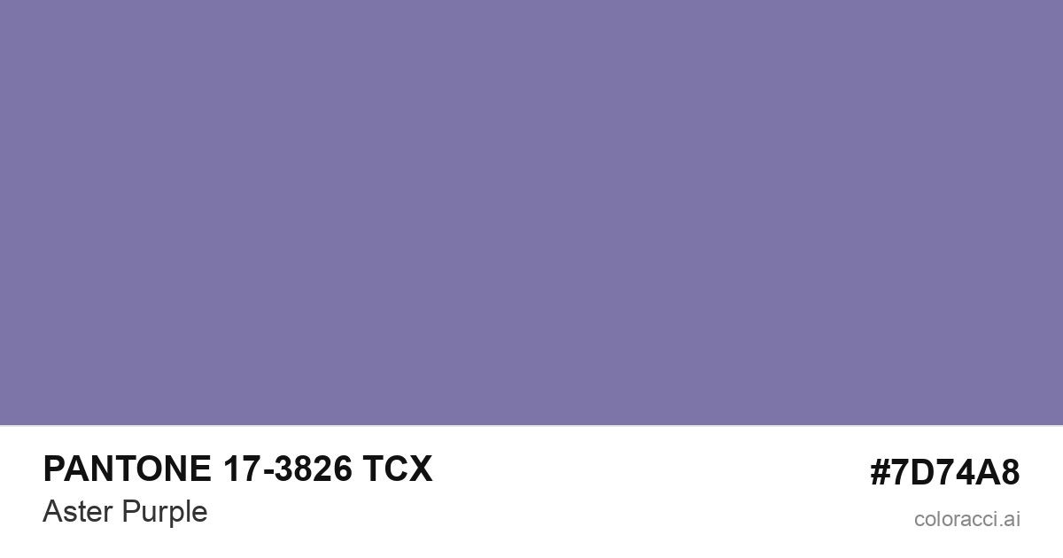 PANTONE 17-3826 TCX Aster Purple color swatch #7D74A8