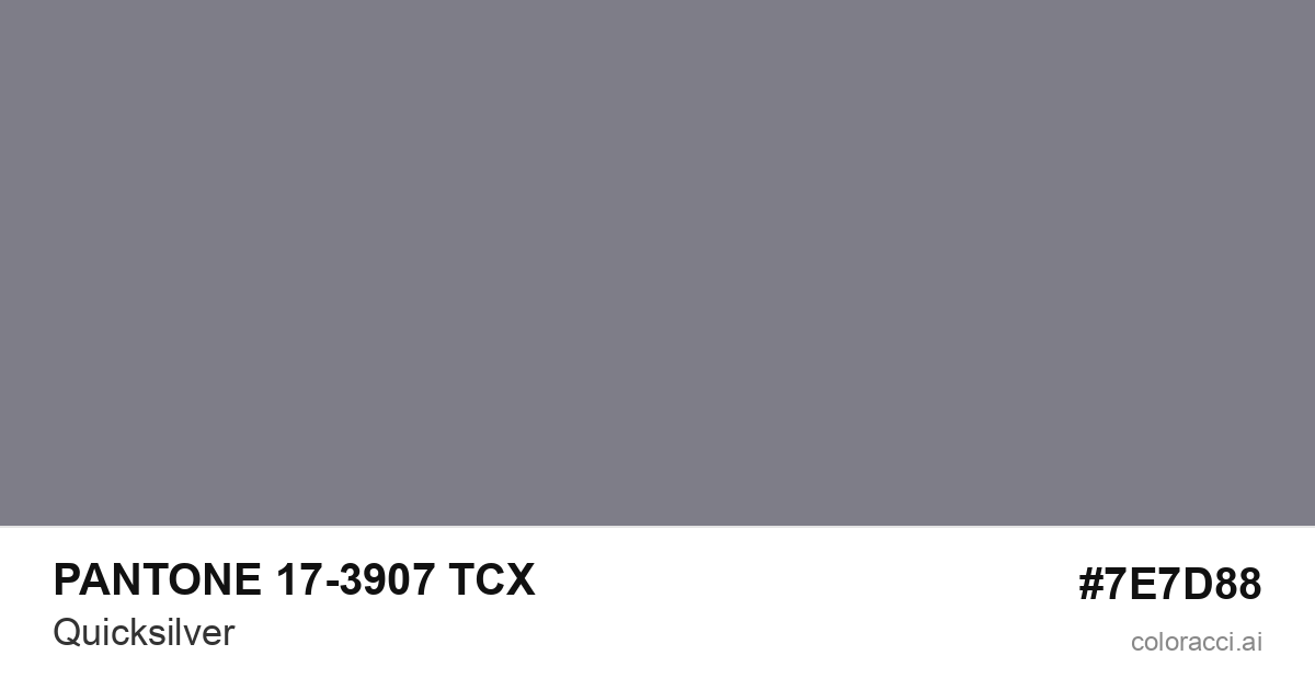 PANTONE 17-3907 TCX Quicksilver color swatch #7E7D88