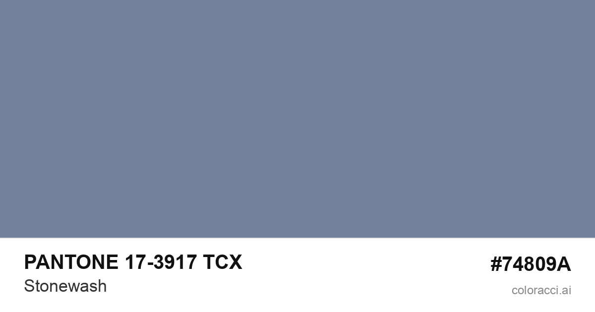 PANTONE 17-3917 TCX Stonewash color swatch #74809A