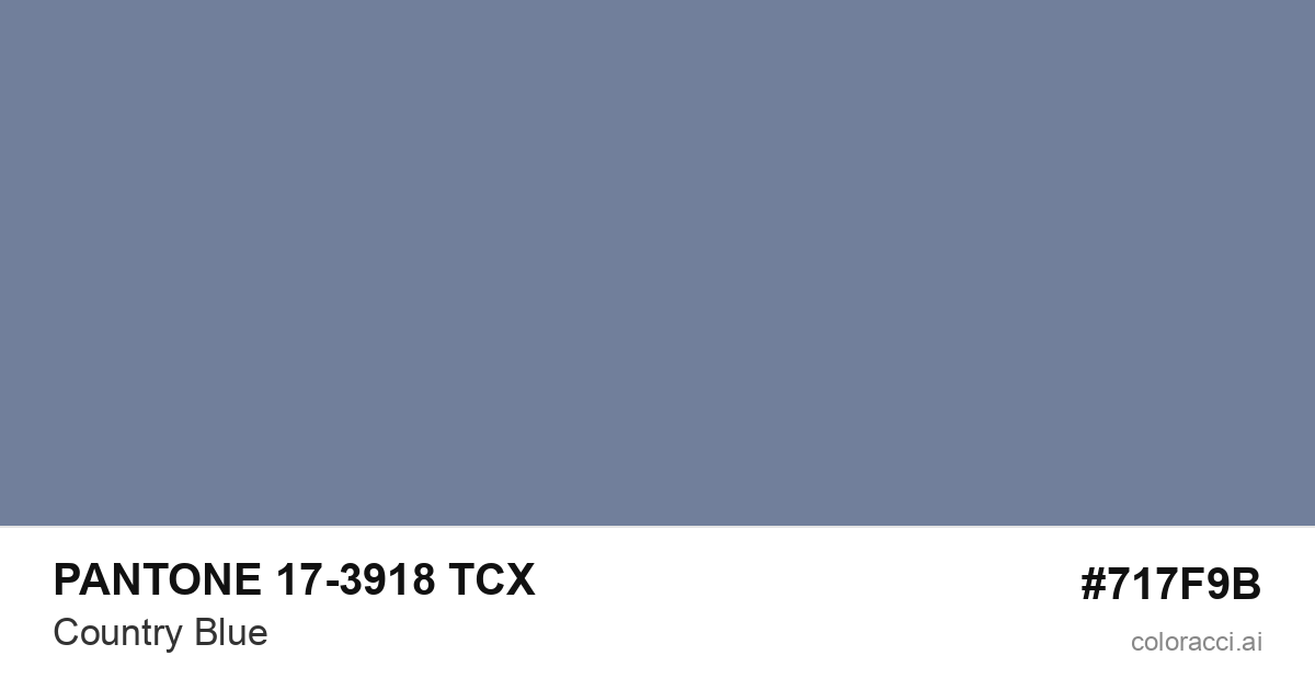 PANTONE 17-3918 TCX Country Blue color swatch #717F9B