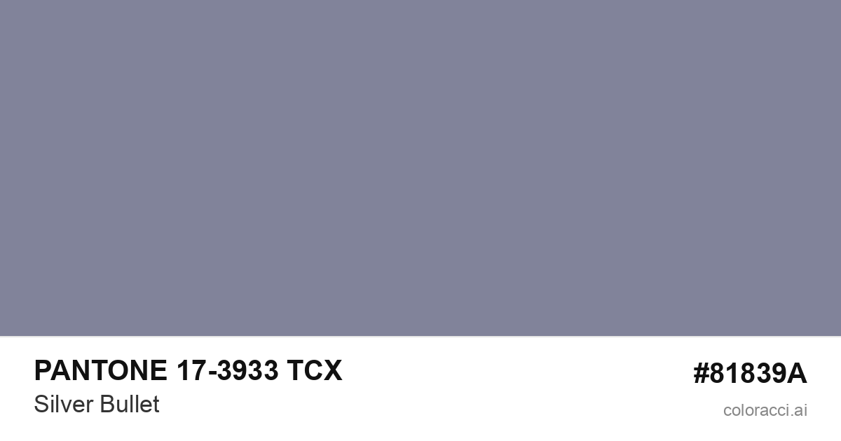 PANTONE 17-3933 TCX Silver Bullet color swatch #81839A