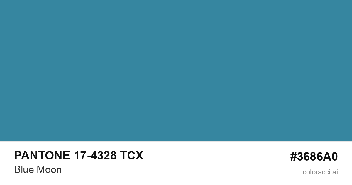 PANTONE 17-4328 TCX Blue Moon color swatch #3686A0