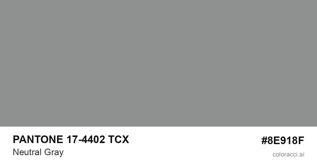 PANTONE 17-4402 TCX Neutral Gray color swatch #8E918F