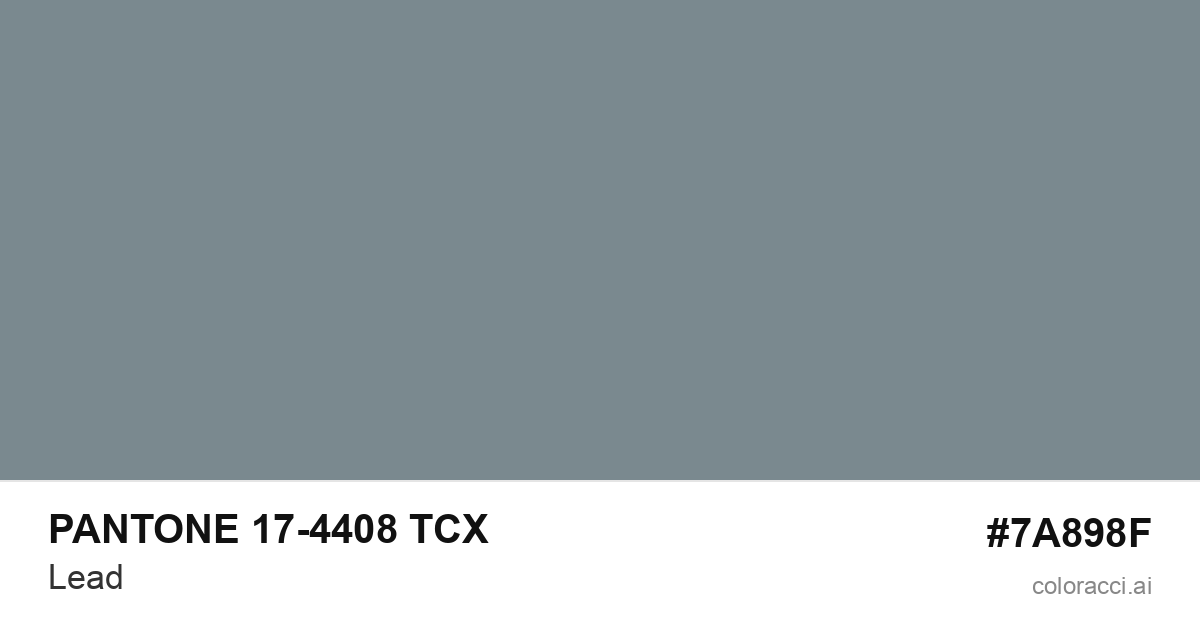 PANTONE 17-4408 TCX Lead color swatch #7A898F