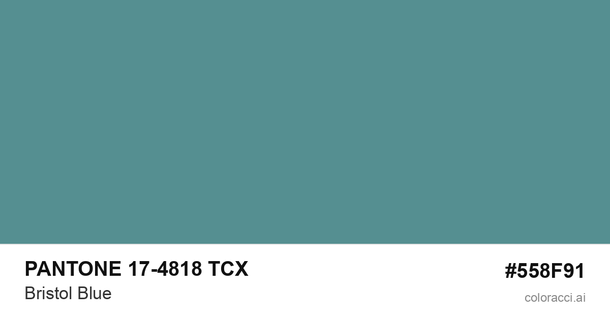 PANTONE 17-4818 TCX Bristol Blue color swatch #558F91