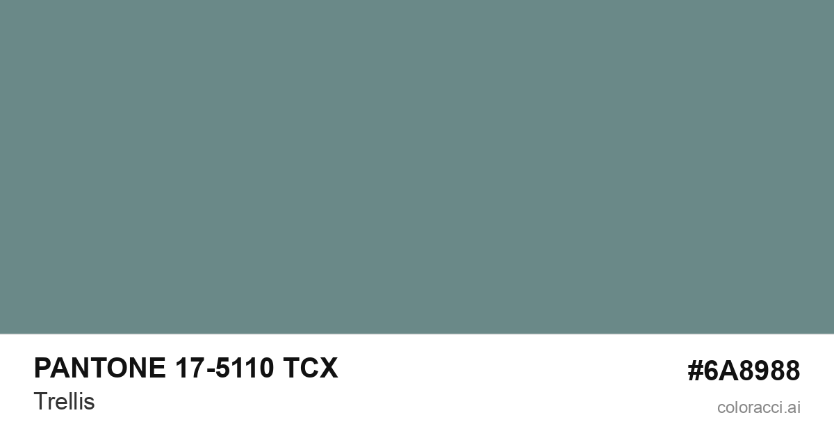 PANTONE 17-5110 TCX Trellis color swatch #6A8988