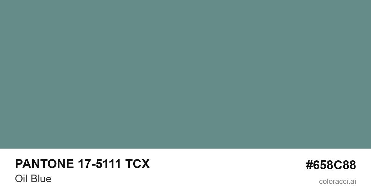 PANTONE 17-5111 TCX Oil Blue color swatch #658C88