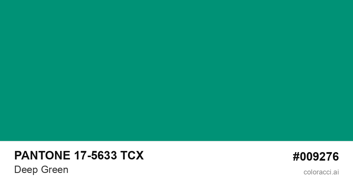 PANTONE 17-5633 TCX Deep Green color swatch #009276