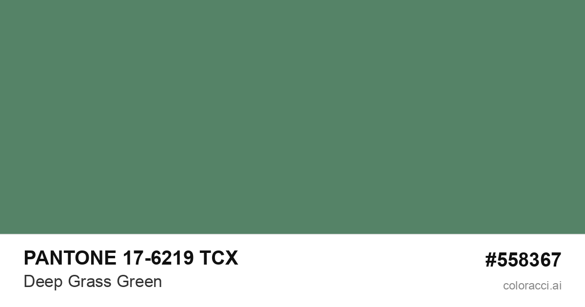 PANTONE 17-6219 TCX Deep Grass Green color swatch #558367