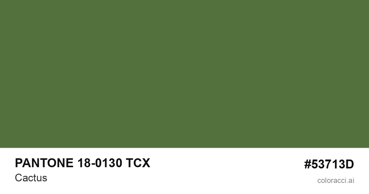 PANTONE 18-0130 TCX Cactus color swatch #53713D