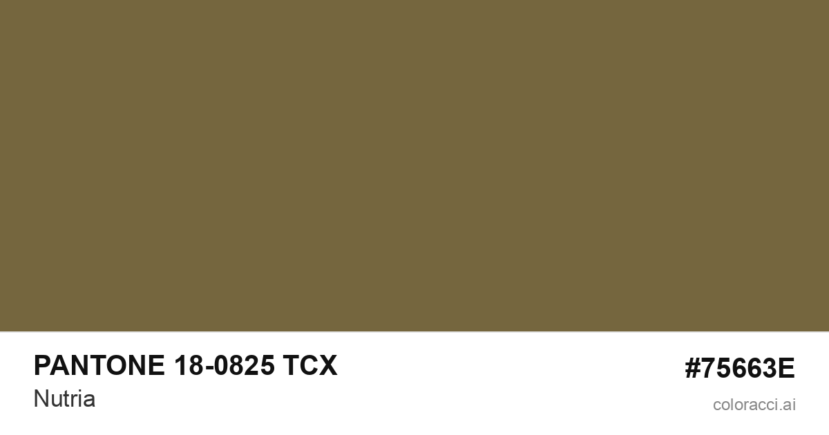 PANTONE 18-0825 TCX Nutria color swatch #75663E