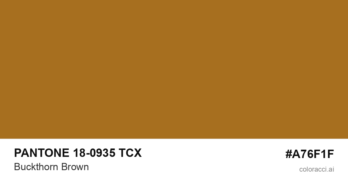 PANTONE 18-0935 TCX Buckthorn Brown color swatch #A76F1F