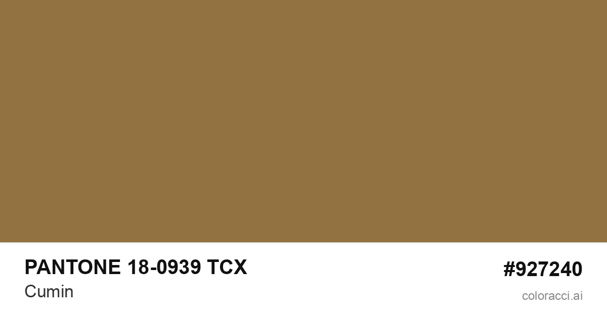 PANTONE 18-0939 TCX Cumin color swatch #927240