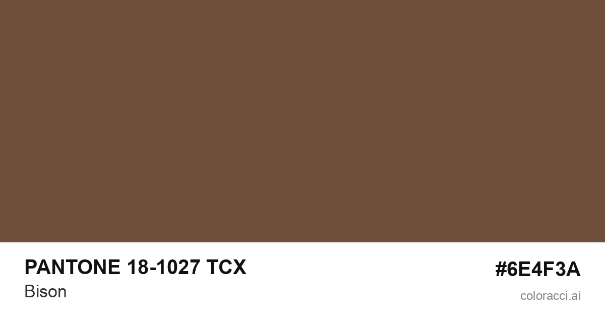 PANTONE 18-1027 TCX Bison color swatch #6E4F3A