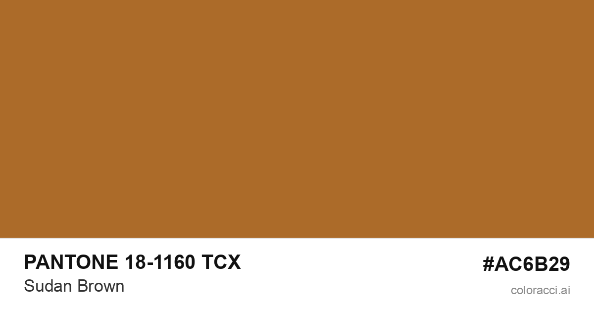 PANTONE 18-1160 TCX Sudan Brown color swatch #AC6B29