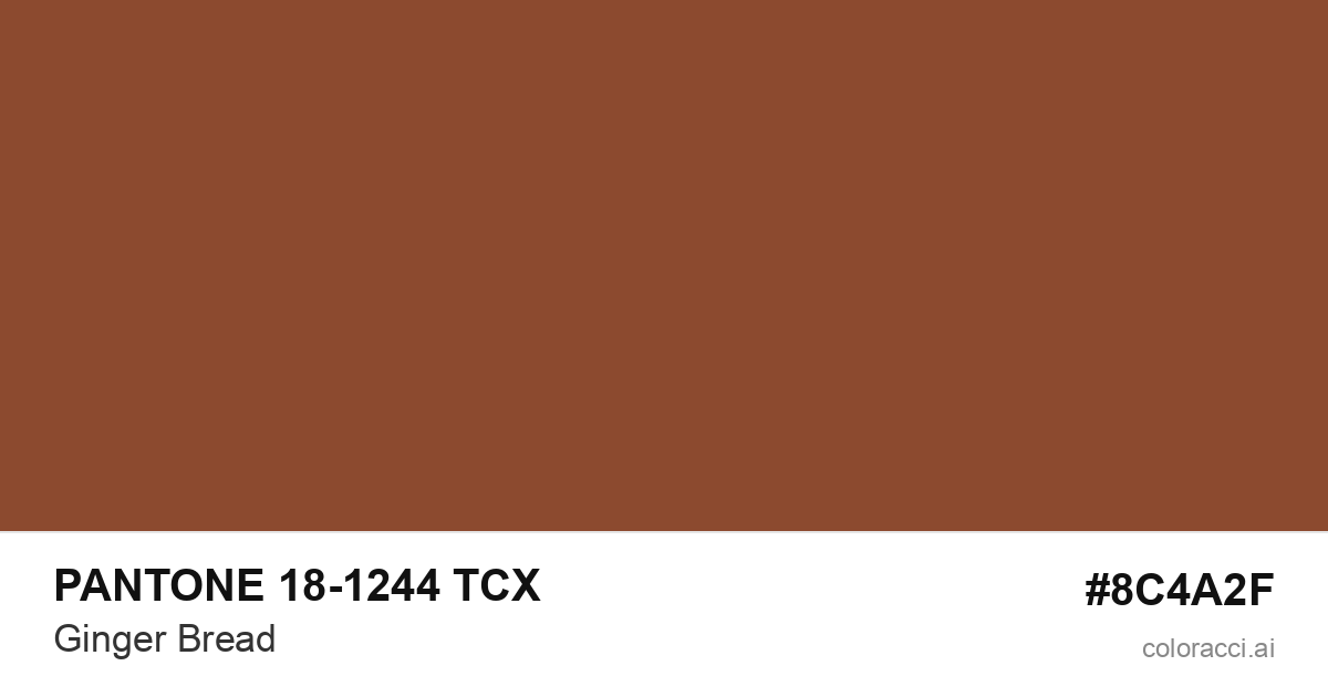 PANTONE 18-1244 TCX Ginger Bread color swatch #8C4A2F