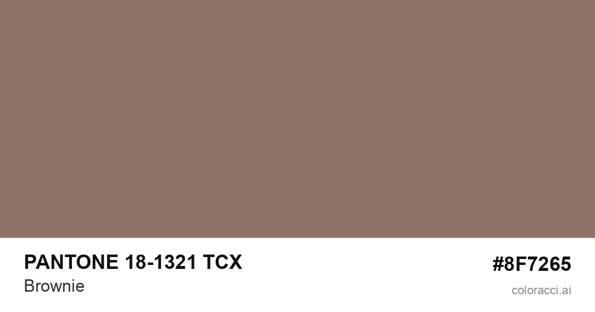 PANTONE 18-1321 TCX Brownie color swatch #8F7265
