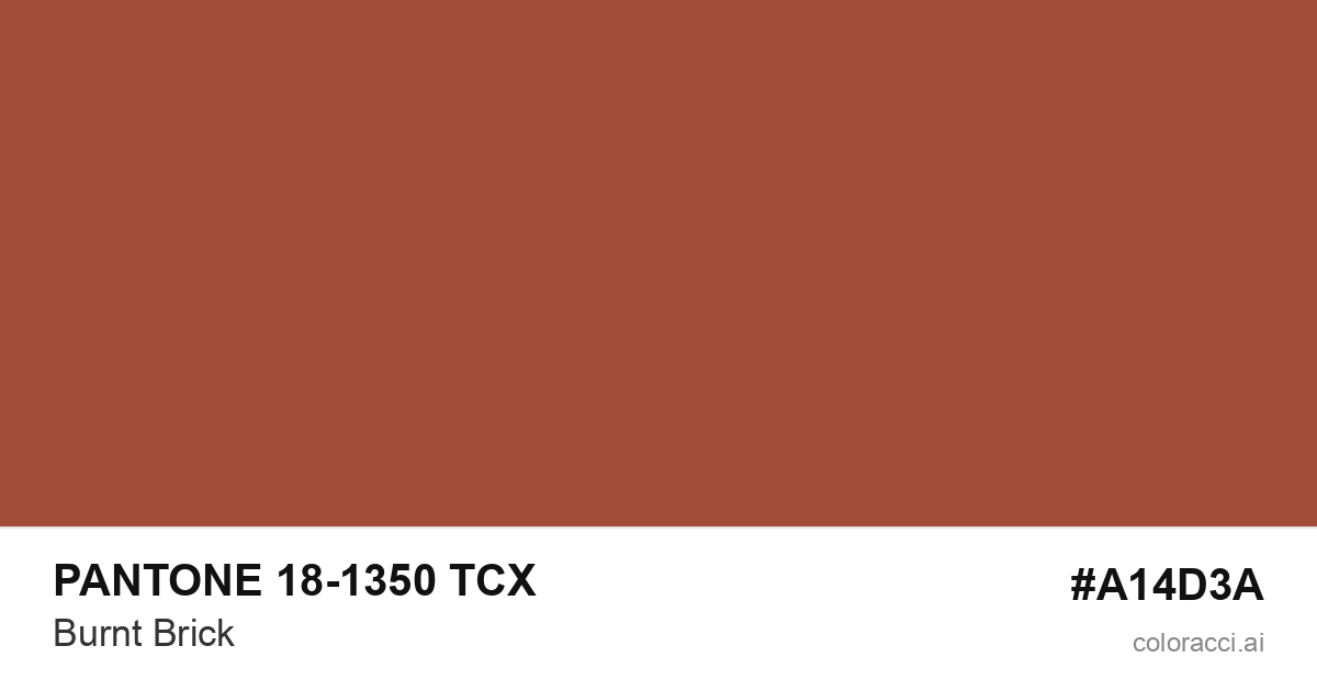 PANTONE 18-1350 TCX Burnt Brick color swatch #A14D3A