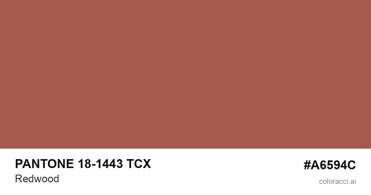 PANTONE 18-1443 TCX Redwood color swatch #A6594C