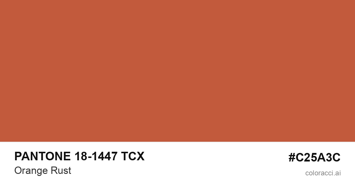 PANTONE 18-1447 TCX Orange Rust color swatch #C25A3C