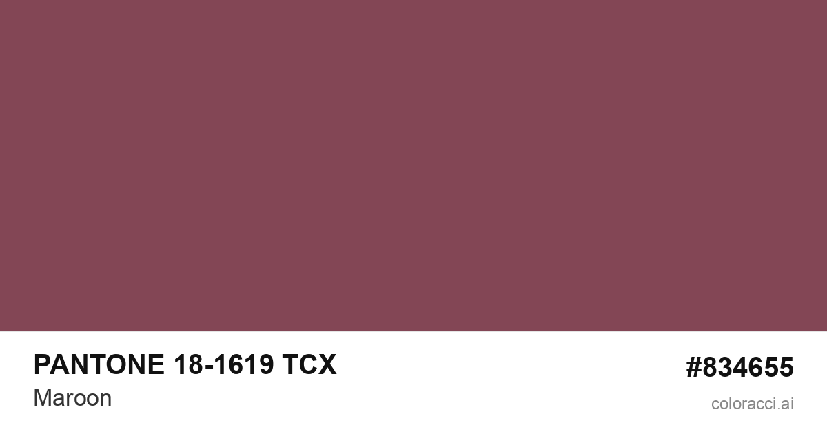 PANTONE 18-1619 TCX Maroon color swatch #834655