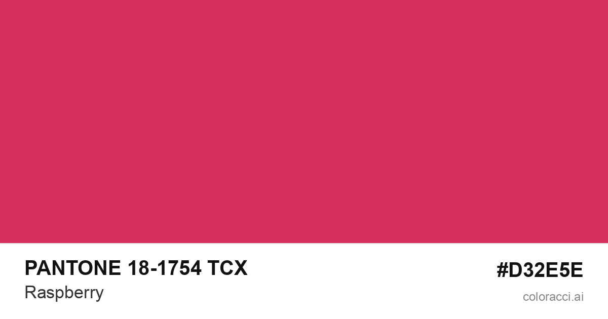 PANTONE 18-1754 TCX Raspberry color swatch #D32E5E