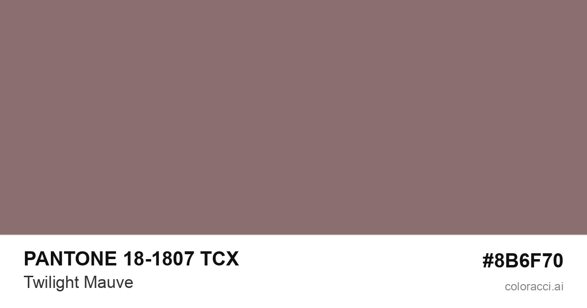 PANTONE 18-1807 TCX Twilight Mauve color swatch #8B6F70