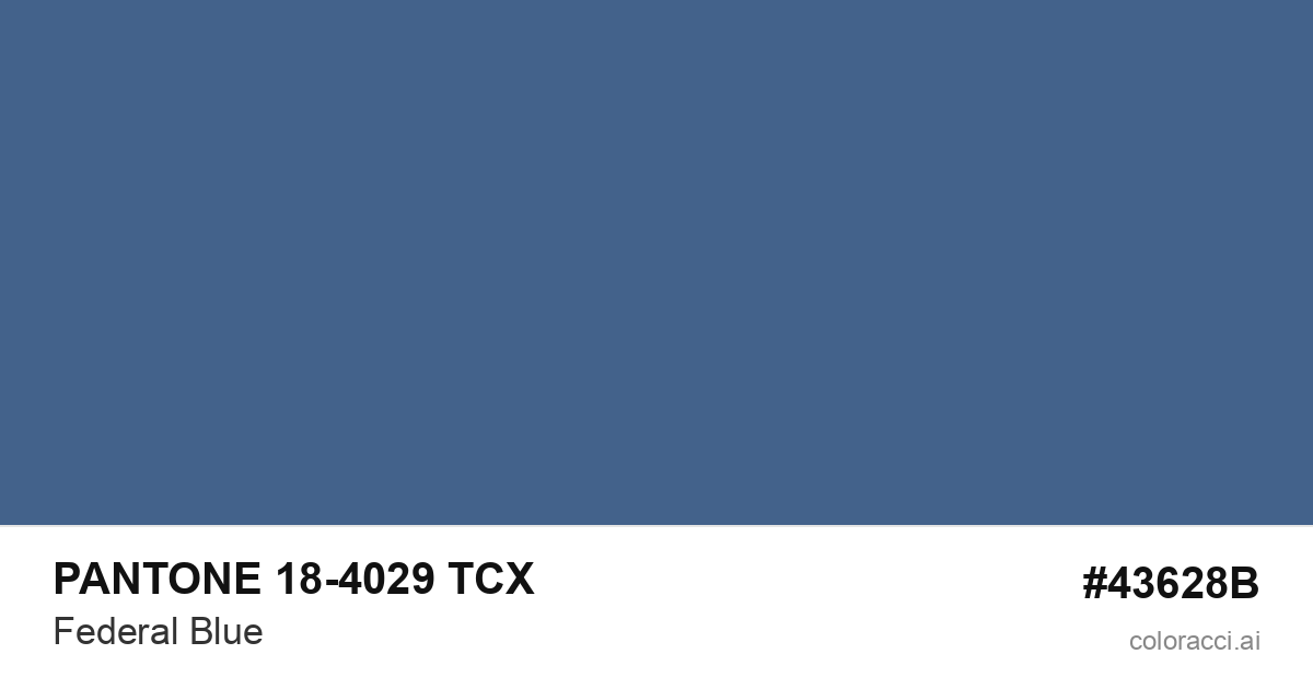 PANTONE 18-4029 TCX Federal Blue color swatch #43628B