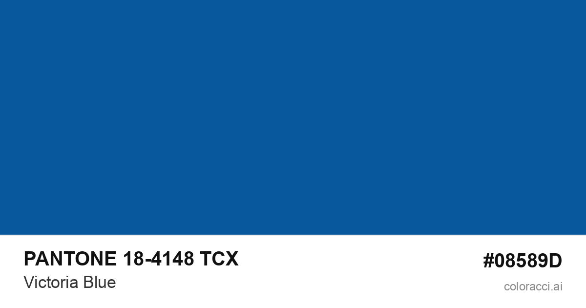 PANTONE 18-4148 TCX Victoria Blue color swatch #08589D