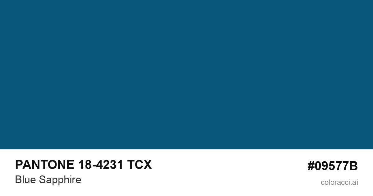 PANTONE 18-4231 TCX Blue Sapphire color swatch #09577B