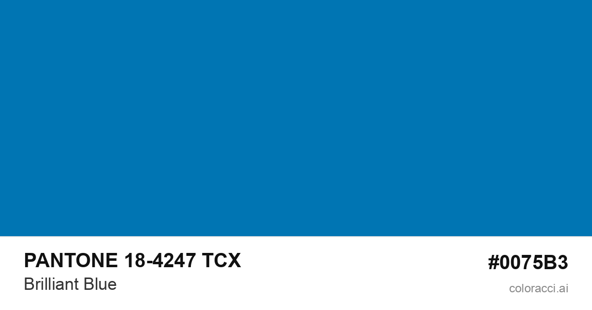 PANTONE 18-4247 TCX Brilliant Blue color swatch #0075B3