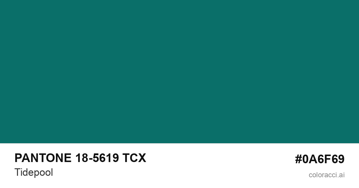 PANTONE 18-5619 TCX Tidepool color swatch #0A6F69