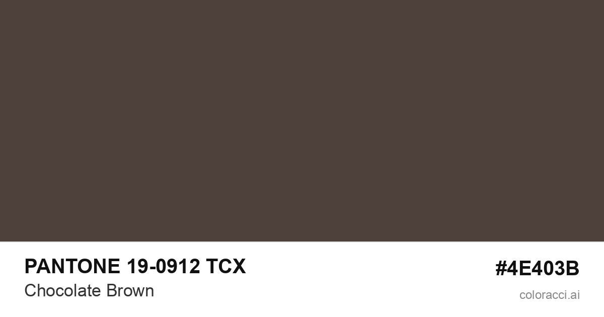 PANTONE 19-0912 TCX Chocolate Brown color swatch #4E403B