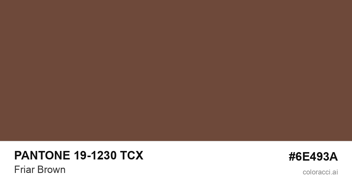 PANTONE 19-1230 TCX Friar Brown color swatch #6E493A