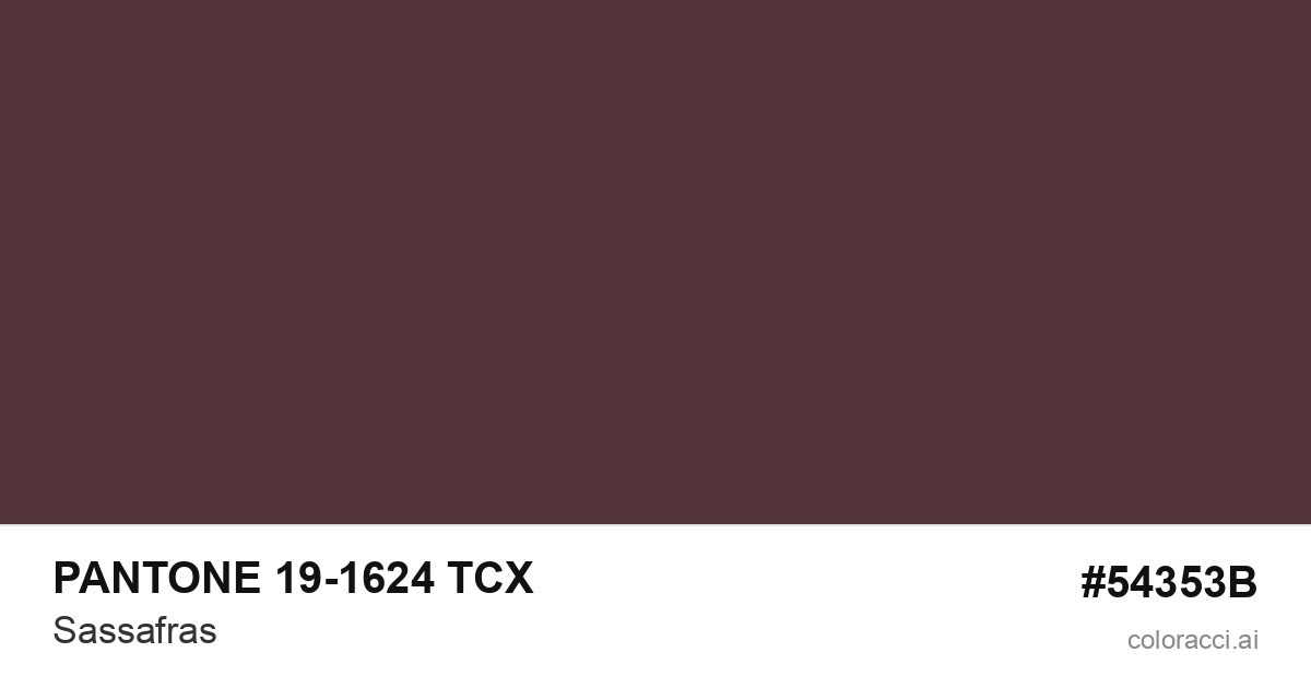 PANTONE 19-1624 TCX Sassafras color swatch #54353B