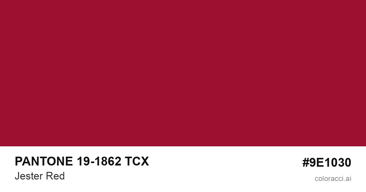 PANTONE 19-1862 TCX Jester Red color swatch #9E1030
