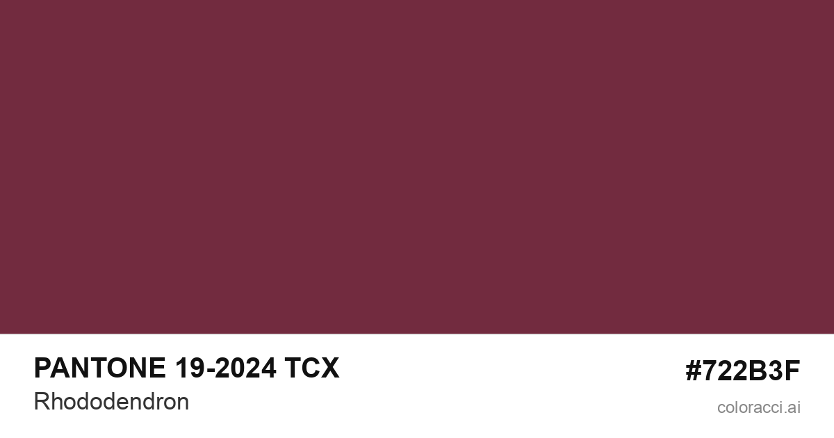 PANTONE 19-2024 TCX Rhododendron color swatch #722B3F