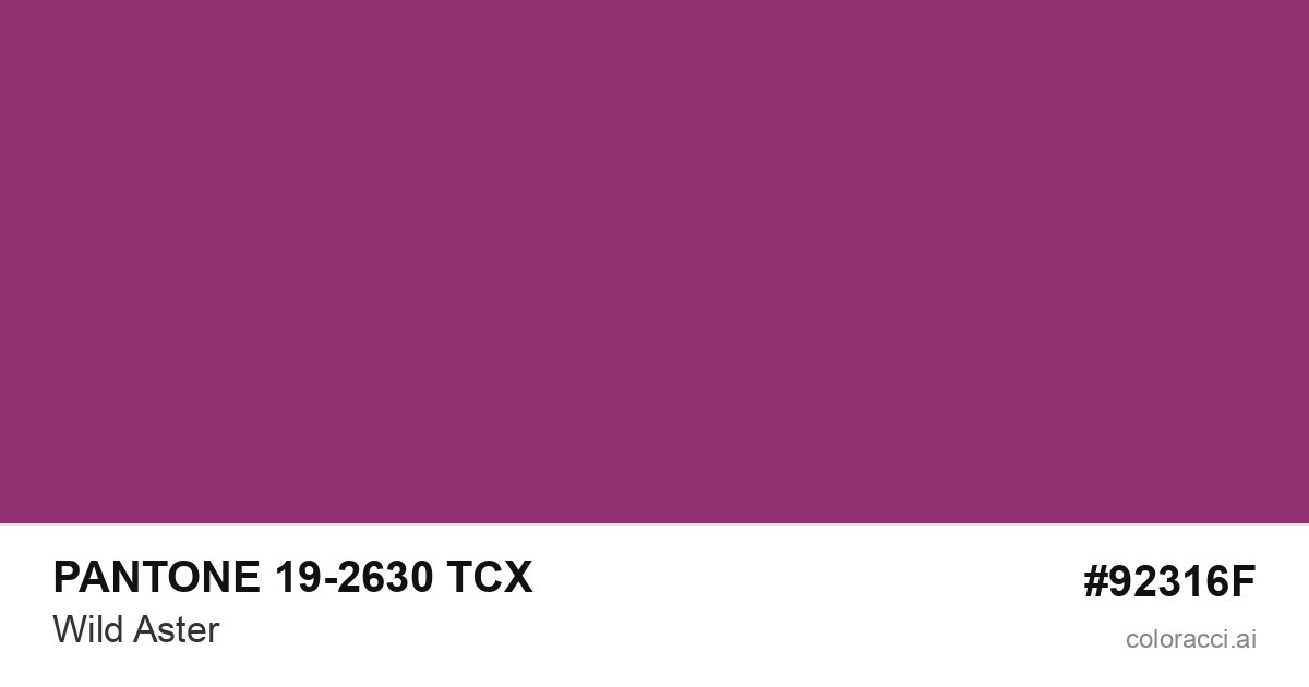 PANTONE 19-2630 TCX Wild Aster color swatch #92316F