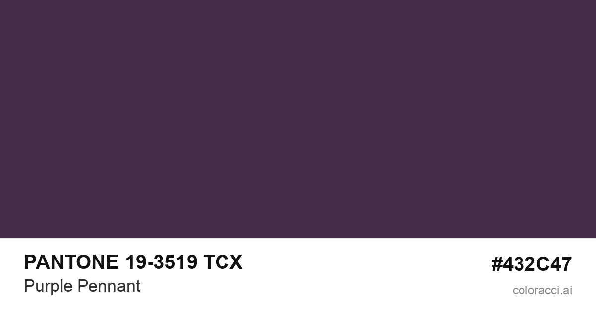 PANTONE 19-3519 TCX Purple Pennant color swatch #432C47