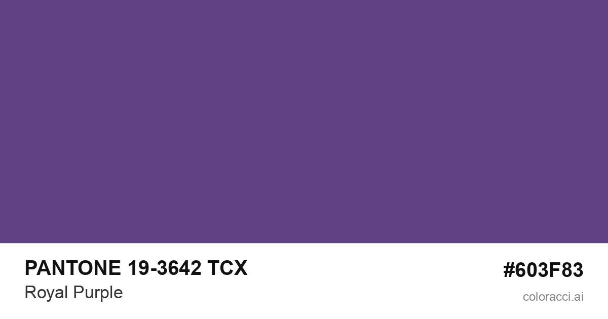 PANTONE 19-3642 TCX Royal Purple color swatch #603F83