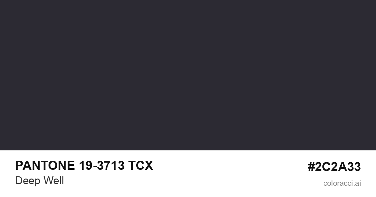 PANTONE 19-3713 TCX Deep Well color swatch #2C2A33
